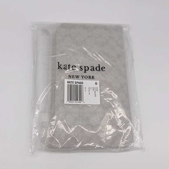 Kate Spade Lucy Spade Flower Medium L-zip Wristlet Dark Beige Multi - Picture 13 of 16